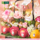 Góc chụp cận cảnh - Hộp Vali Quà Hoa Tươi & Trái Cây Nhập Khẩu Cam Vàng, Kiwi, Táo Envy Sang Trọng Tặng Đối Tác