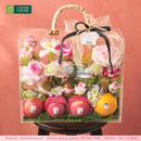 Hộp Vali Quà Hoa Tươi & Trái Cây Nhập Khẩu Cam Vàng, Kiwi, Táo Envy Sang Trọng Tặng Đối Tác - mẫu mới nhất Vitamin House
