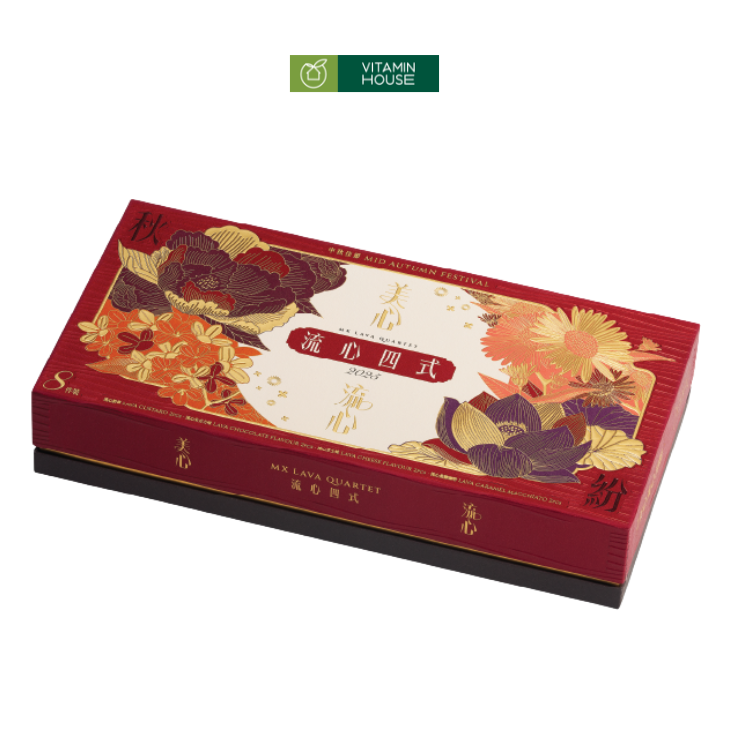 Bánh Trung Thu Nhập Khẩu Meixin HongKong 4 Loại Nhân Trứng Chảy (45gx8 cái/hộp)