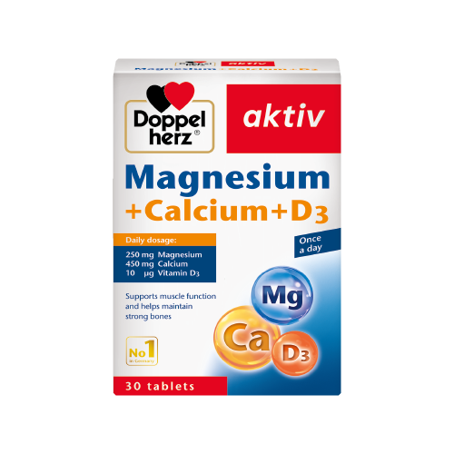 Viên Uống Bổ Sung  Magie - Canxi - D3 Doppelherz Hộp 30 Viên