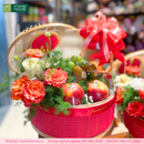 Giỏ Trái Cây Cam táo, kiwi cherry, nho xanh mâm quả sính lễ cưới