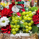 Giỏ Trái Cây Nho Xanh, Hoa Tươi Rực Rỡ Dành Tặng Đối Tác - Tôn Vinh Mối Quan Hệ