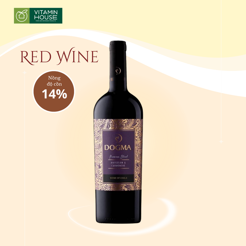 Rượu vang đỏ Dogma Premium Blend Marselan & Carmenere (14%/Vol)