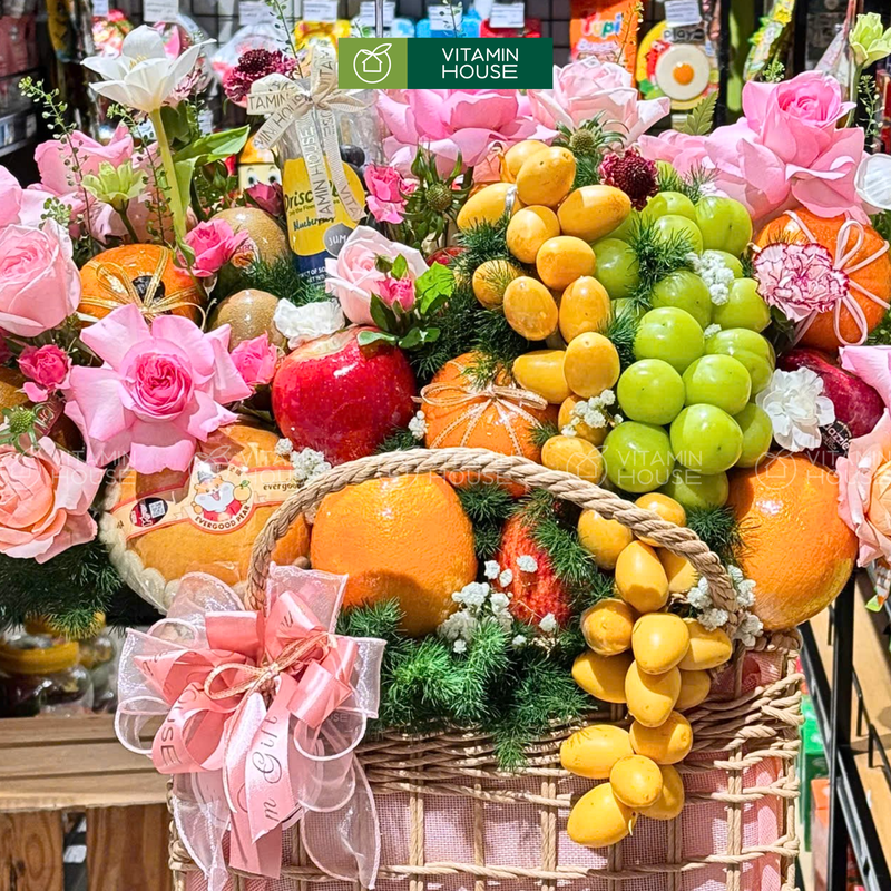Giỏ Trái Cây Cao Cấp Hoa Tươi Sang Trọng Mừng Khai Trương Khởi Đầu Hồng Phát