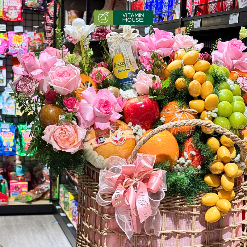 Giỏ Trái Cây Cao Cấp Hoa Tươi Sang Trọng Mừng Khai Trương Khởi Đầu Hồng Phát