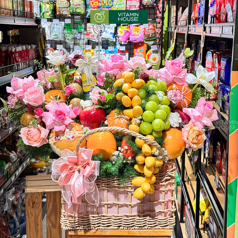 Giỏ Trái Cây Cao Cấp Hoa Tươi Sang Trọng Mừng Khai Trương Khởi Đầu Hồng Phát