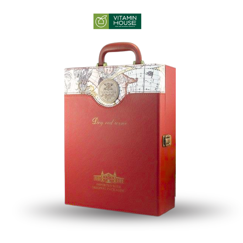 Hộp Rượu Đôi Da Đỏ Bản Đồ (043-M03)