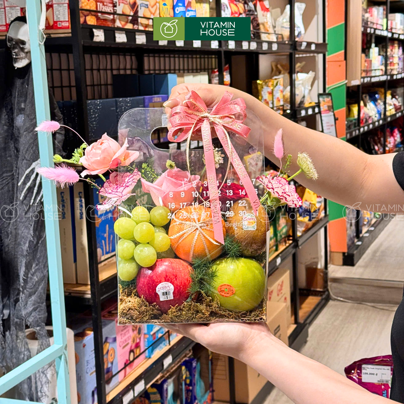 Giỏ Quà Trái Cây Nho, Kiwi Xách Tay Gọn Gàng và Tinh Tế