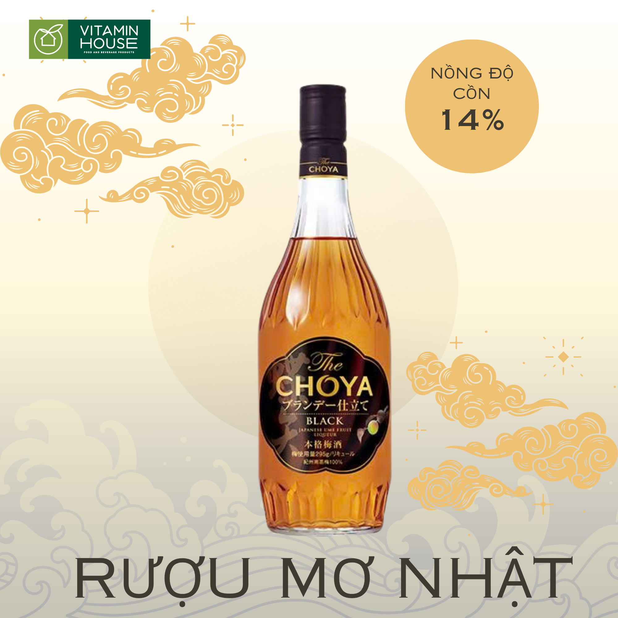 Rượu mơ 14% Black Choya chai 700ml