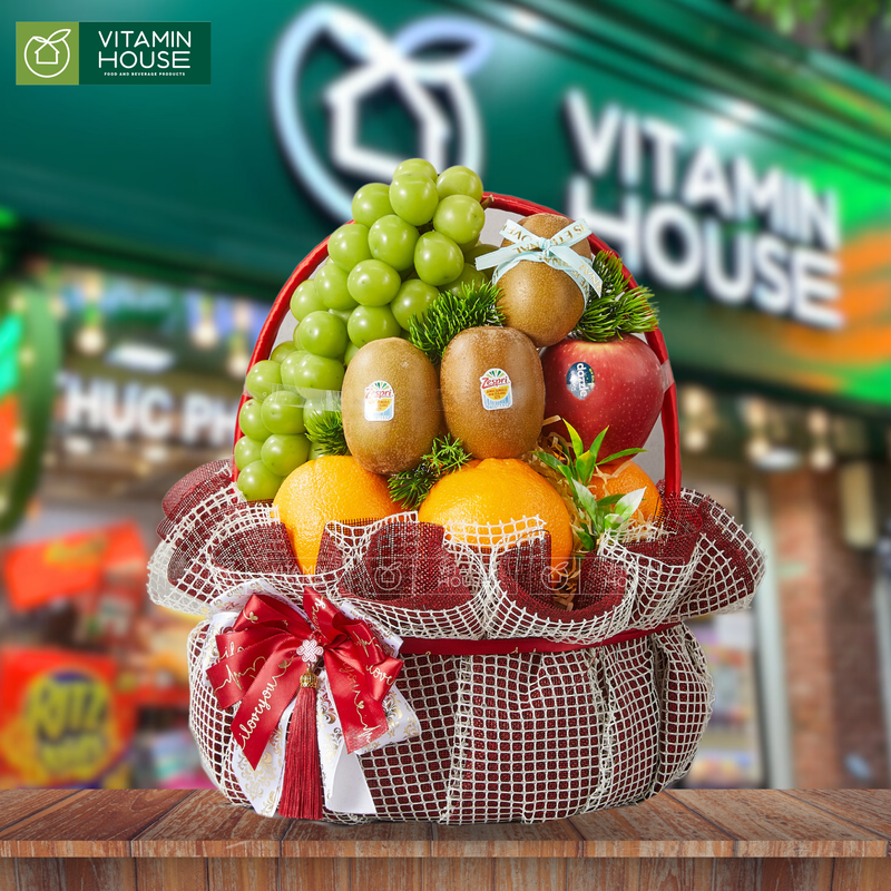 Giỏ Quà Trái Cây Nhập Khẩu & Hoa Tươi Tặng Khai Trương Sinh Nhật Tân Gia