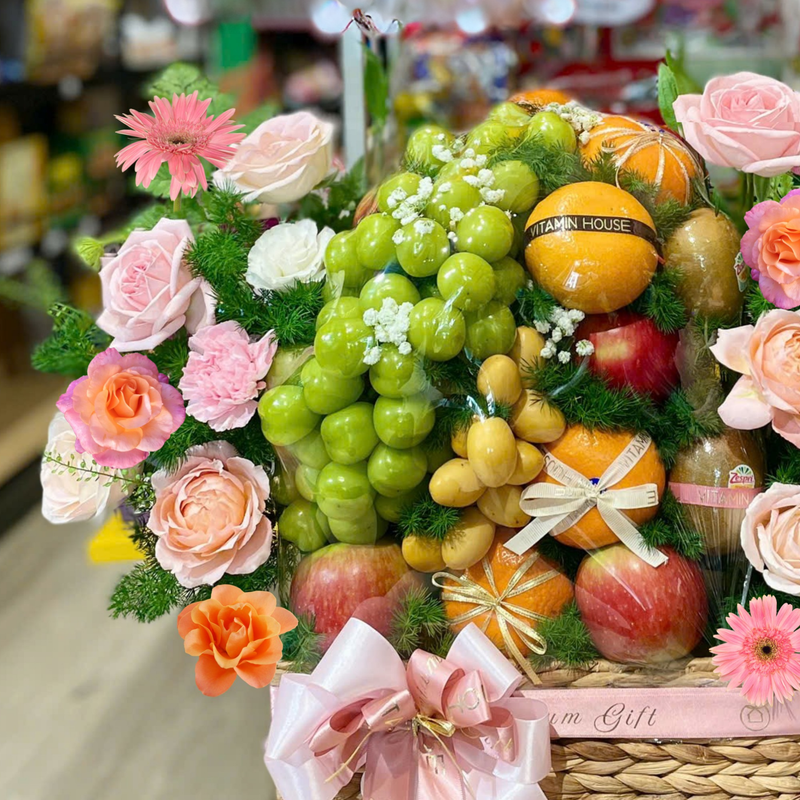 Giỏ Trái Cây Chà Là, Nho Sữa Hoa Tươi - Món Quà Độc Đáo Tặng Sự Kiện Quan Trọng