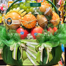 Giỏ Trái Cây Kiwi, Táo, Nho Màu Xanh Gửi Lời Chúc May Mắn Tới Người Bệnh