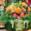 Giỏ Trái Cây Kiwi, Táo, Nho Màu Xanh Gửi Lời Chúc May Mắn Tới Người Bệnh