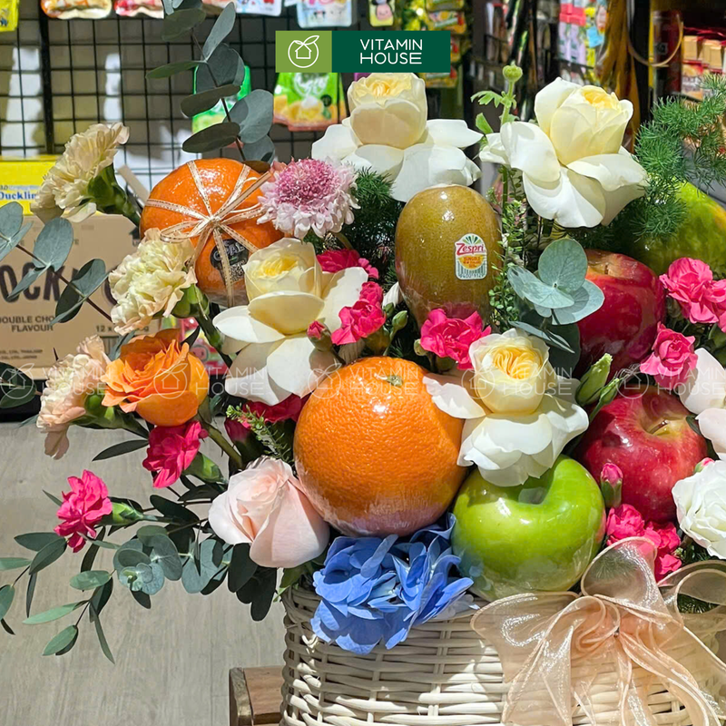 Giỏ Trái Cây Cam, Kiwi, Táo Hoa Tươi Chúc Sinh Nhật - Tươi Mới Tràn Đầy Năng Lượng