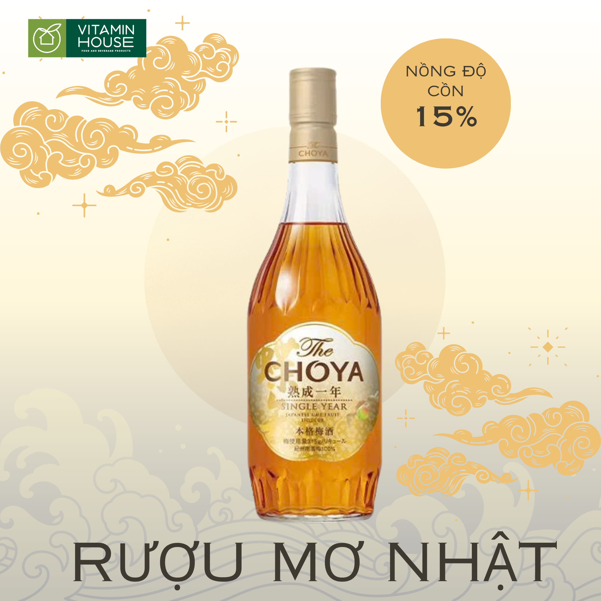 Rượu mơ 15% Single Year Choya chai 700ml