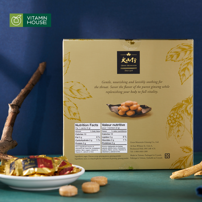 Kẹo nhân sâm cứng Great Moutain hộp 227g