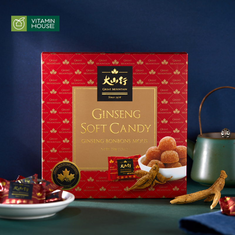 Kẹo Nhân Sâm Mềm Great Mountain Canada Hộp 150g