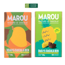Xoài/Thơm phủ sô-cô-la đen Marou Hộp 100g