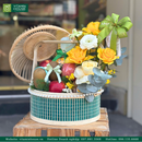 Giỏ Quà Trái Cây Cam, Nho  Nhập Khẩu & Hoa Tươi Tặng Nữ Bác Sĩ