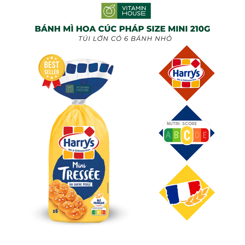 Bánh Mì Hoa Cúc Harrys Pháp Size Mini Gói 210g