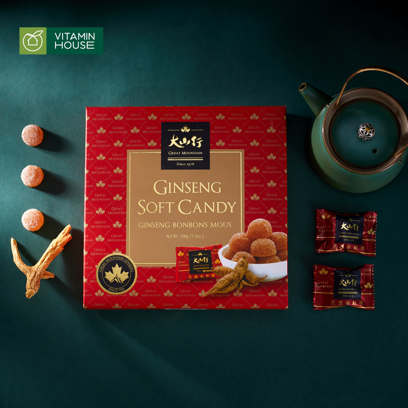 Kẹo Nhân Sâm Mềm Great Mountain Canada Hộp 150g