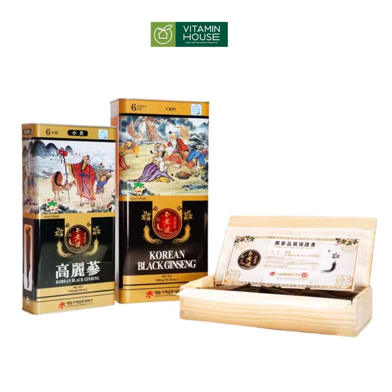 Hắc Sâm củ khô Daedong Hàn Quốc Hộp 150g/300g