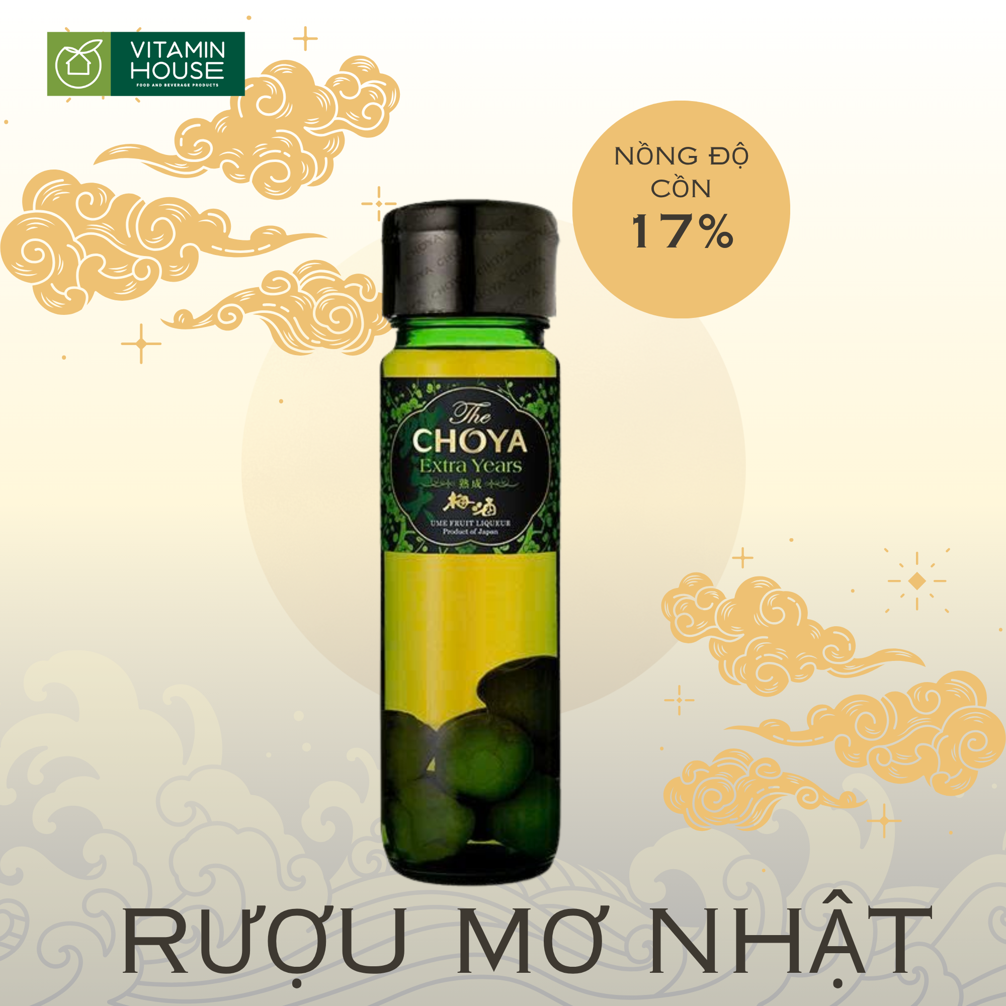 Rượu mơ 17% Extra Years Choya chai 700ml