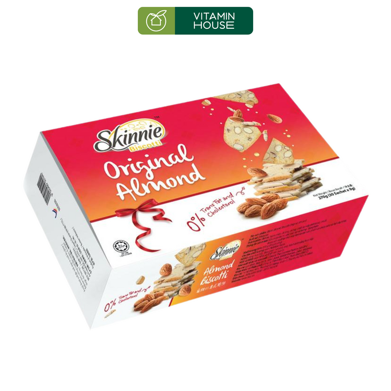 Bánh Quy Hạnh Nhân Vị Truyền Thống Skinnie Malaysia Hộp 270g (Cam)