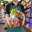Giỏ Quà Trái Cây Nho Mẫu Đơn, kiwi, cherry, táo, nho đen
