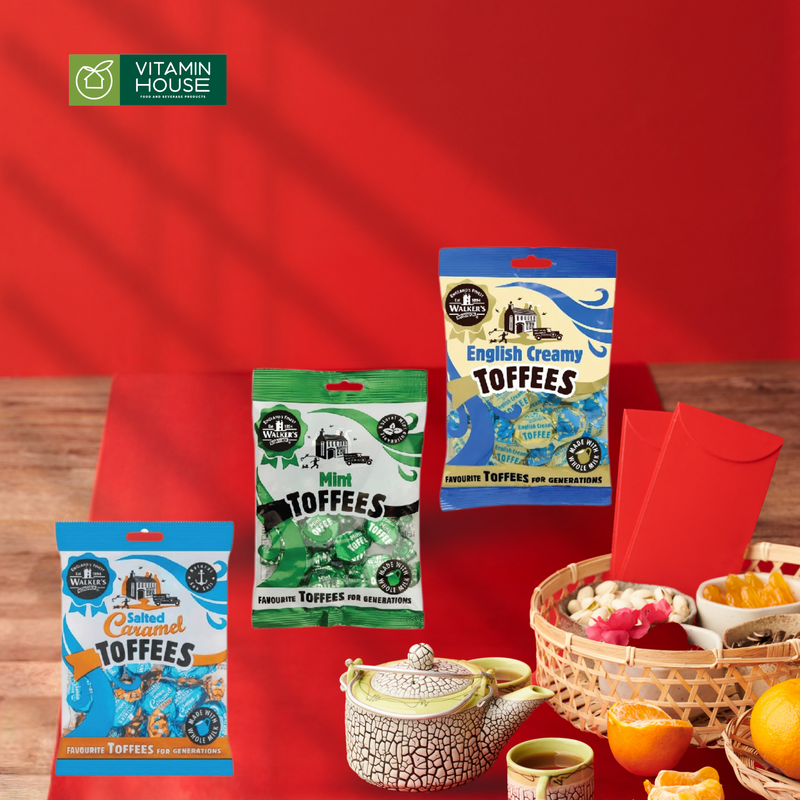 Kẹo Mềm Salted Caramel/Sữa/Bạc Hà Toffees Walker Anh Gói 150g