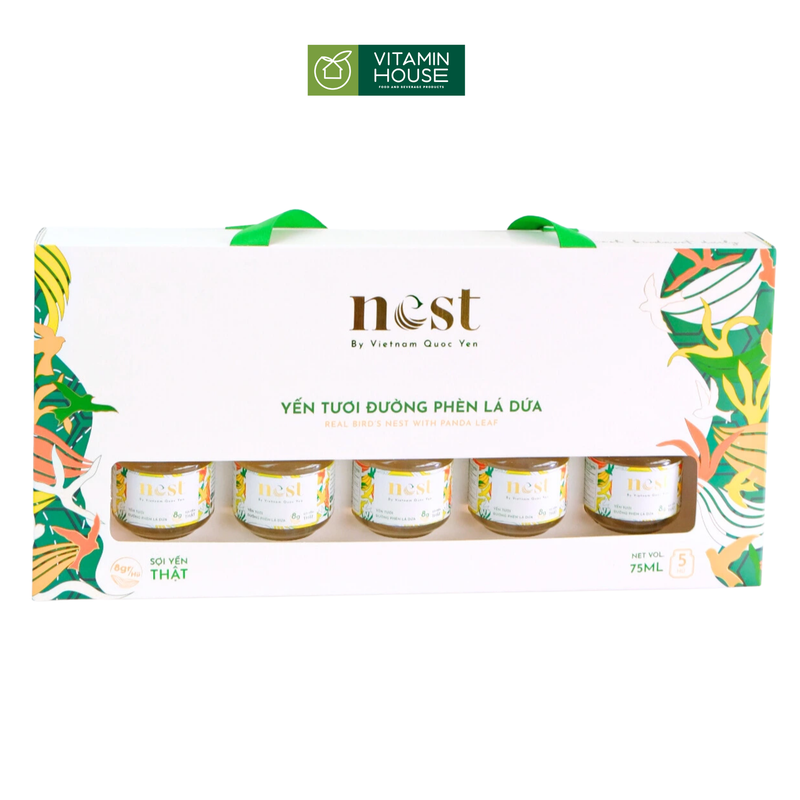 Yến tươi chưng nhiều vị Việt Nam Quốc Yến hộp 5 hũ*75ml