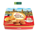 Bánh Quy A-Taste Silang Sesame Almond ĐL Hộp Thiếc 624g (Đỏ/Nâu)