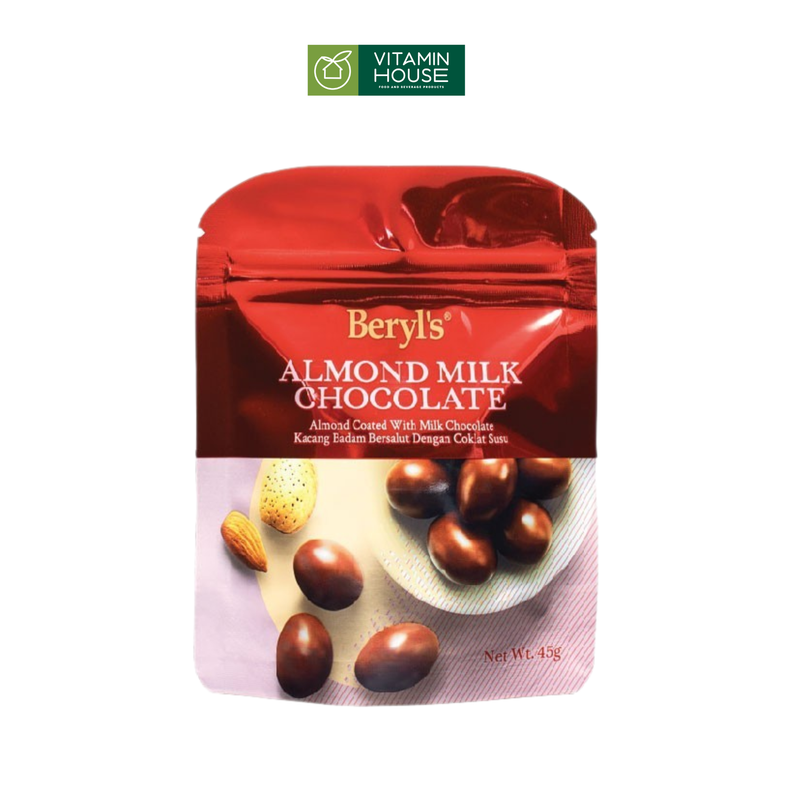 Chocolate Viên Sữa/Đen Hạnh Nhân Beryls Gói 45G