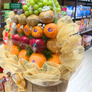 giỏ trái cây đám giỗ với ru băng nơ vàng gold sang trọng