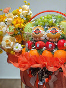 Giỏ Quà Trái Cây Lê, Nho, Chúc Mừng Khai Trương - góc nghiêng