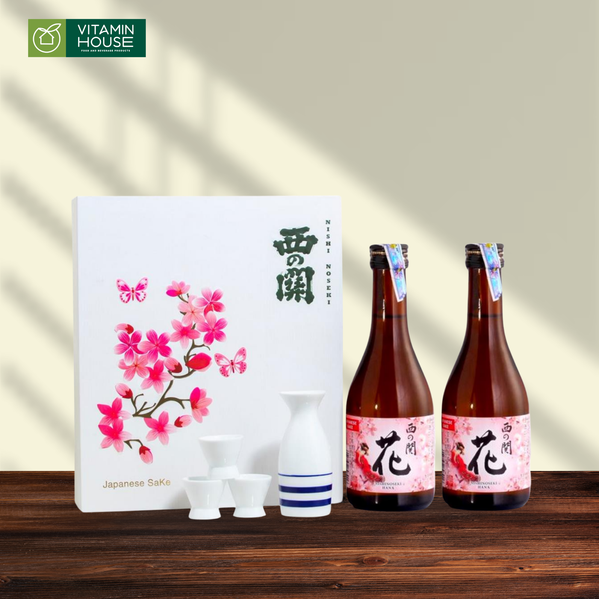 Rượu Sake Nhật Nishinoseki Hana 15% Tinh Hoa Truyền Thống Chai 300ml