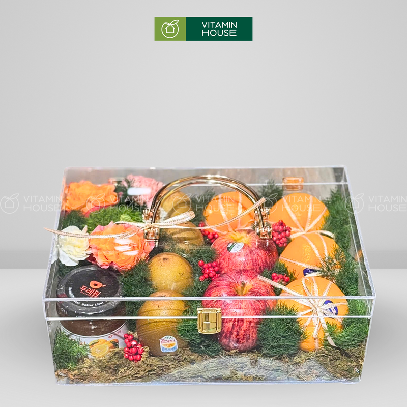 Giỏ Quà Trái Cây Táo, Kiwi Mật Ong Hộp Vali Tinh Tế Chúc Mừng Bác Sĩ