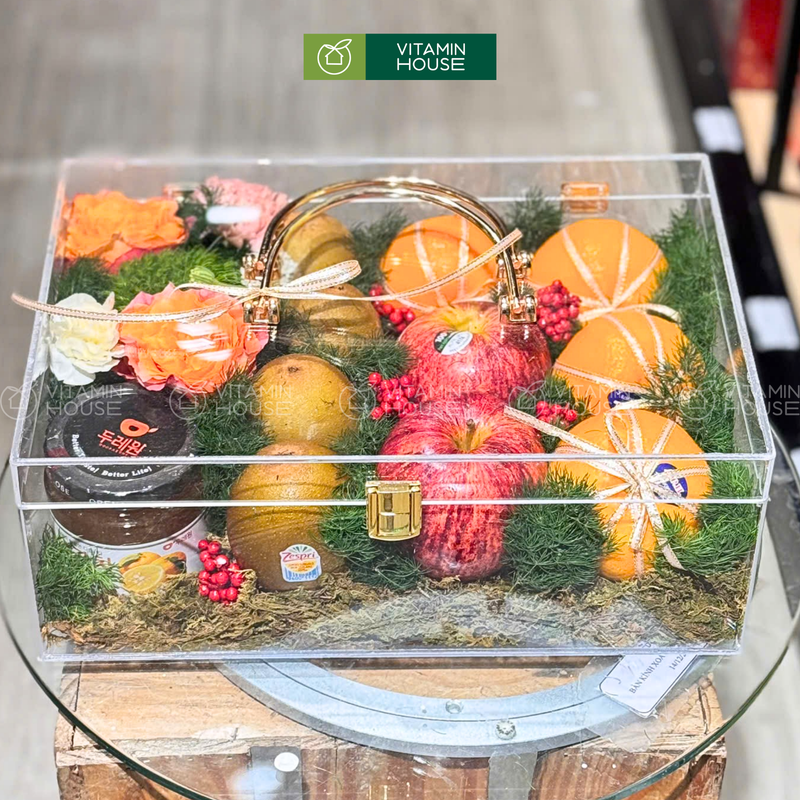 Giỏ Quà Trái Cây Táo, Kiwi Mật Ong Hộp Vali Tinh Tế Chúc Mừng Bác Sĩ