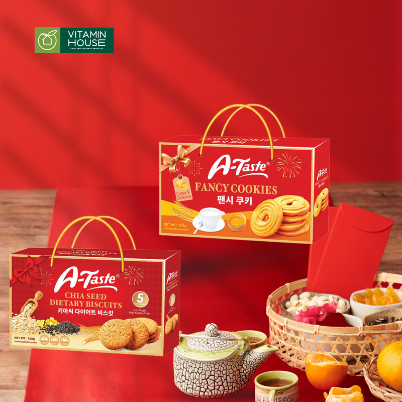 Bánh Quy Hộp Thiếc A-Taste 765g Fancy Cookies/768g Dietary Biscuits