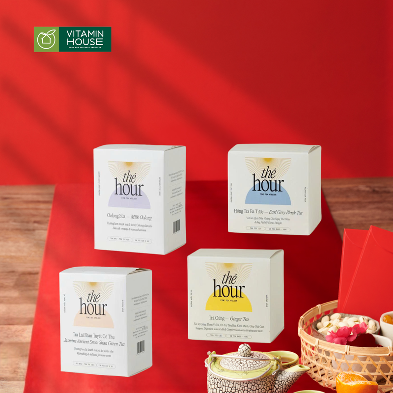 Trà Túi Lọc Bá Tước/Lài/Oolong/Gừng Nhiều Vị The Hour Hộp 40g