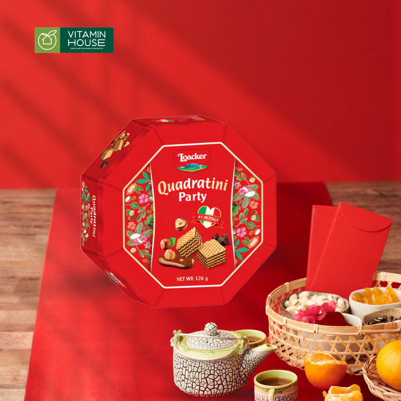 Bánh xốp Loacker Quadratini Party 126g