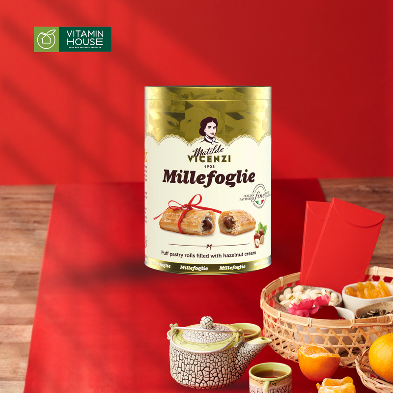 Hộp Bánh Ngàn Lớp  Nhân Kem Hạt Phỉ Vicenzi Millefoglie 150G
