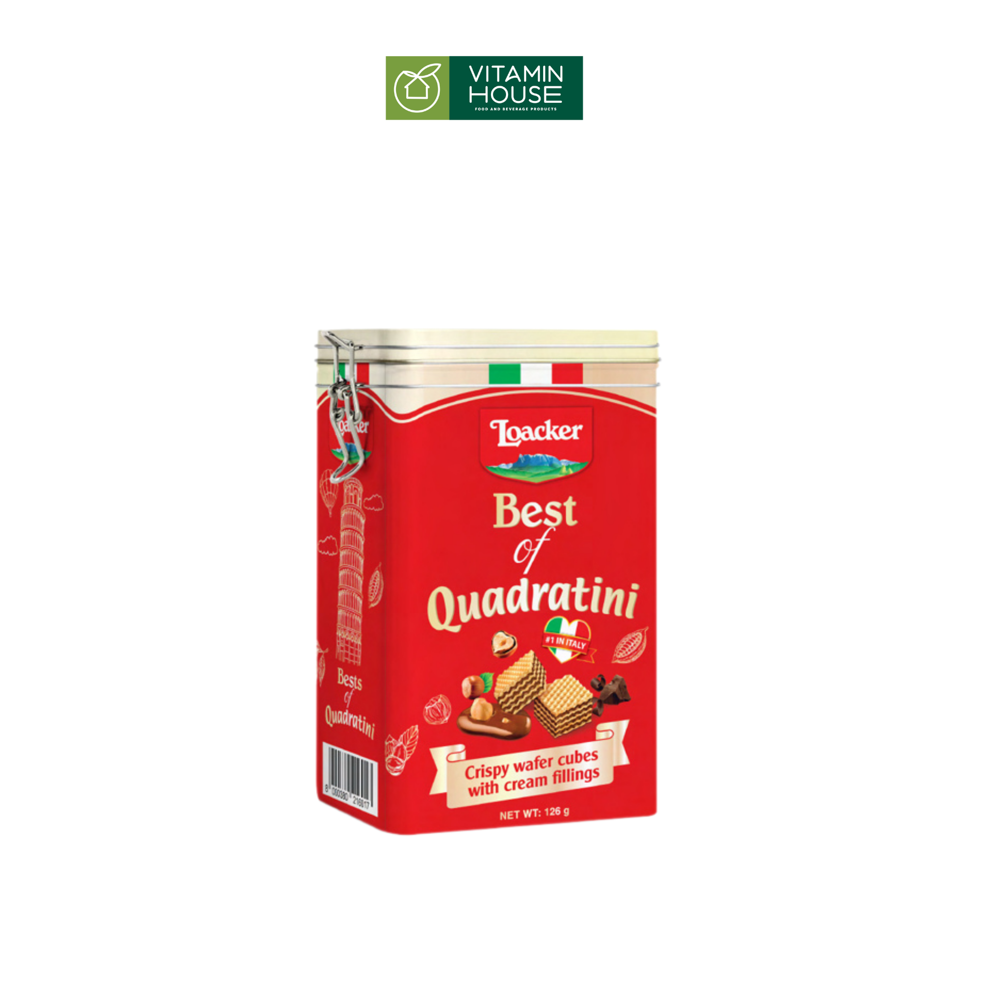 Bánh Xốp Loacker Best Quadratini Hộp Thiếc 126g