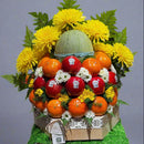 giỏ trái cây cúng đẹp táo, quýt và hoa tươi dâng lễ  | Vitamin House