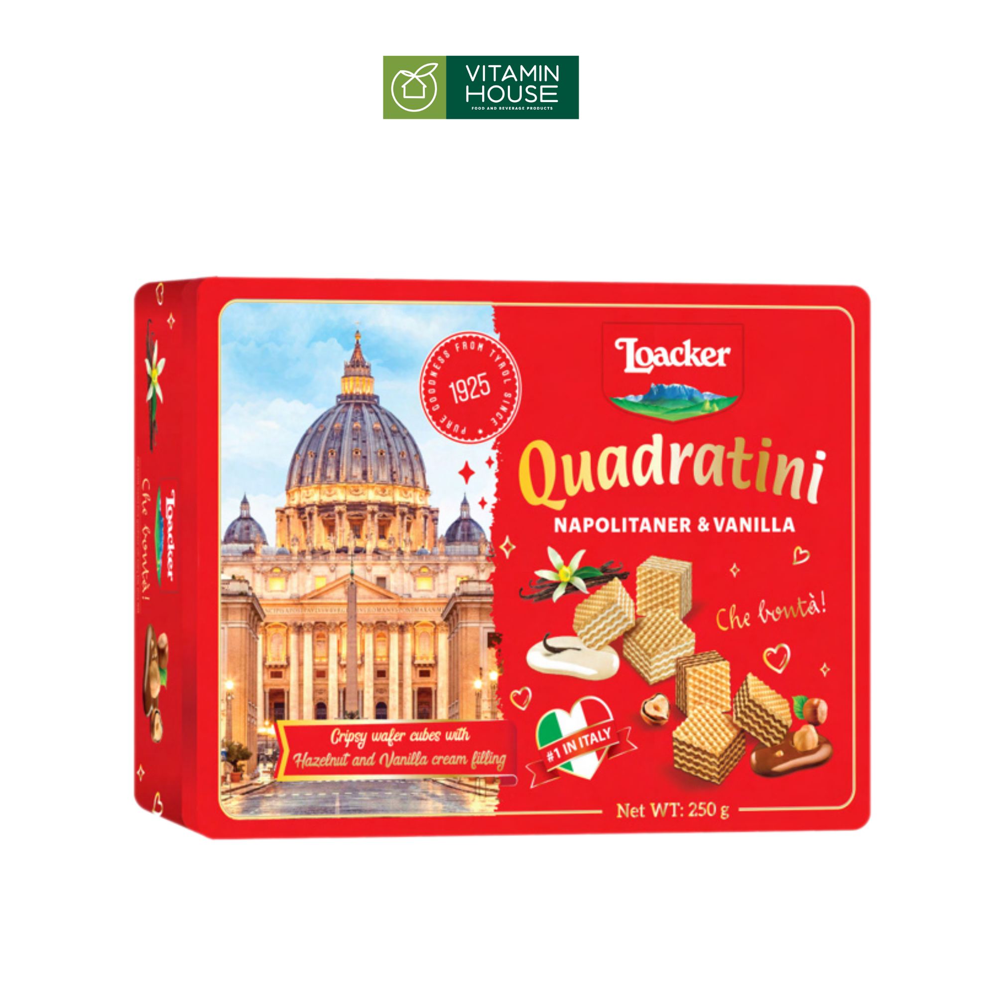 Bánh xốp Loacker Quadratini Gift Box 250g