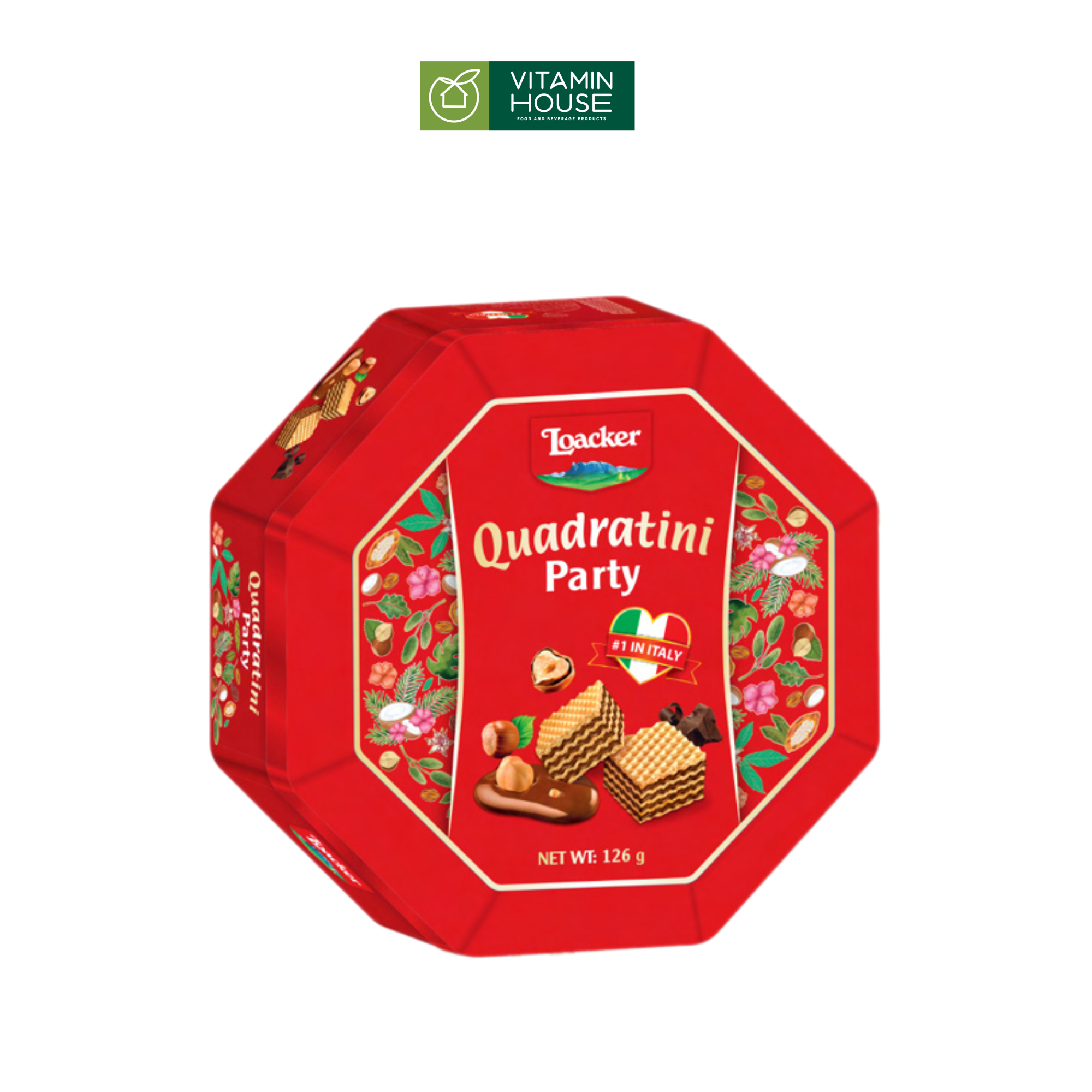 Bánh Xốp Loacker Quadratini Party Hộp Thiếc 126g