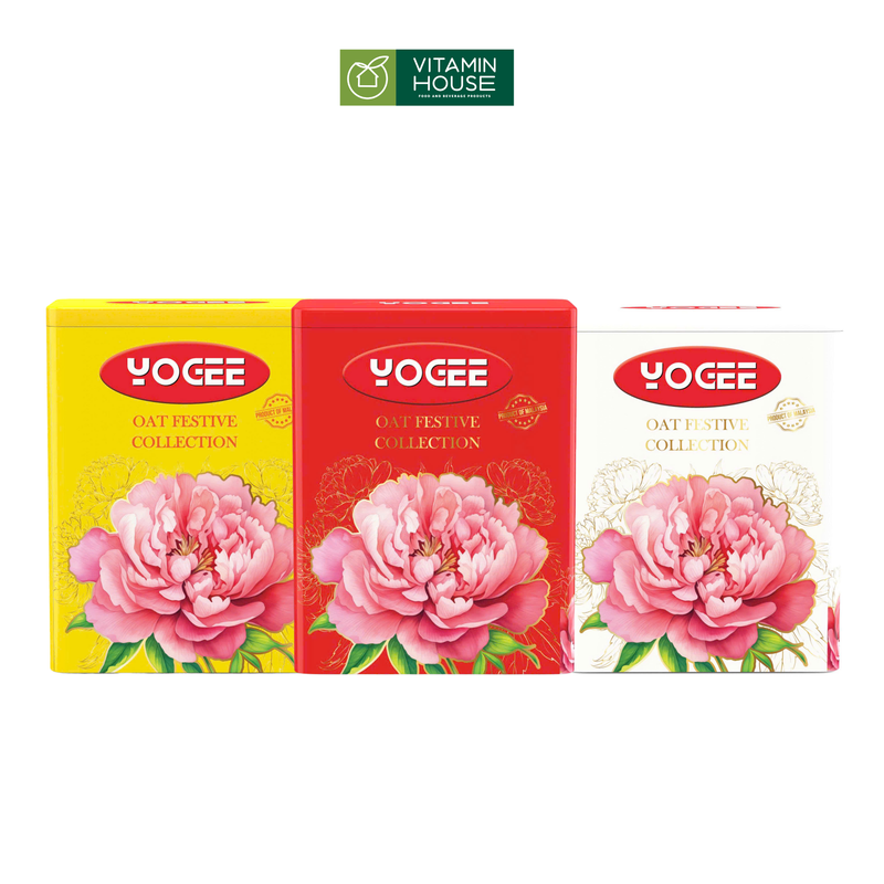 Bánh yến mạch Yogee hộp 210g đỏ/vàng/trắng