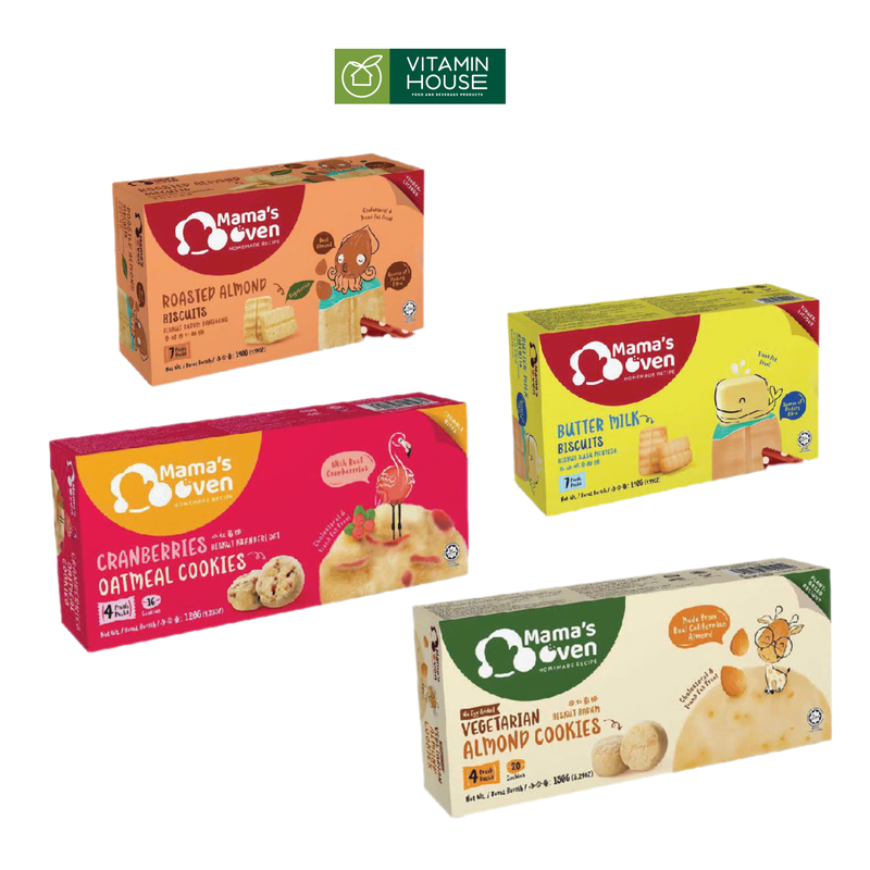 Bánh Mama's Oven Cranberries Oatmeal/Butter Milk/Almond/Vegetarian Almond 120g