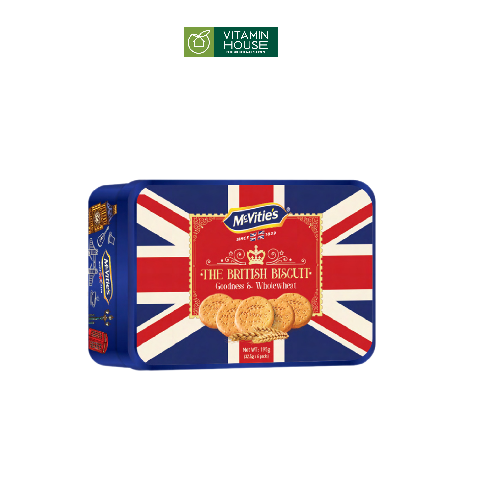 Bánh quy lúa mì nguyên cám McVitie s Digestive Minis Hộp Thiếc 195g