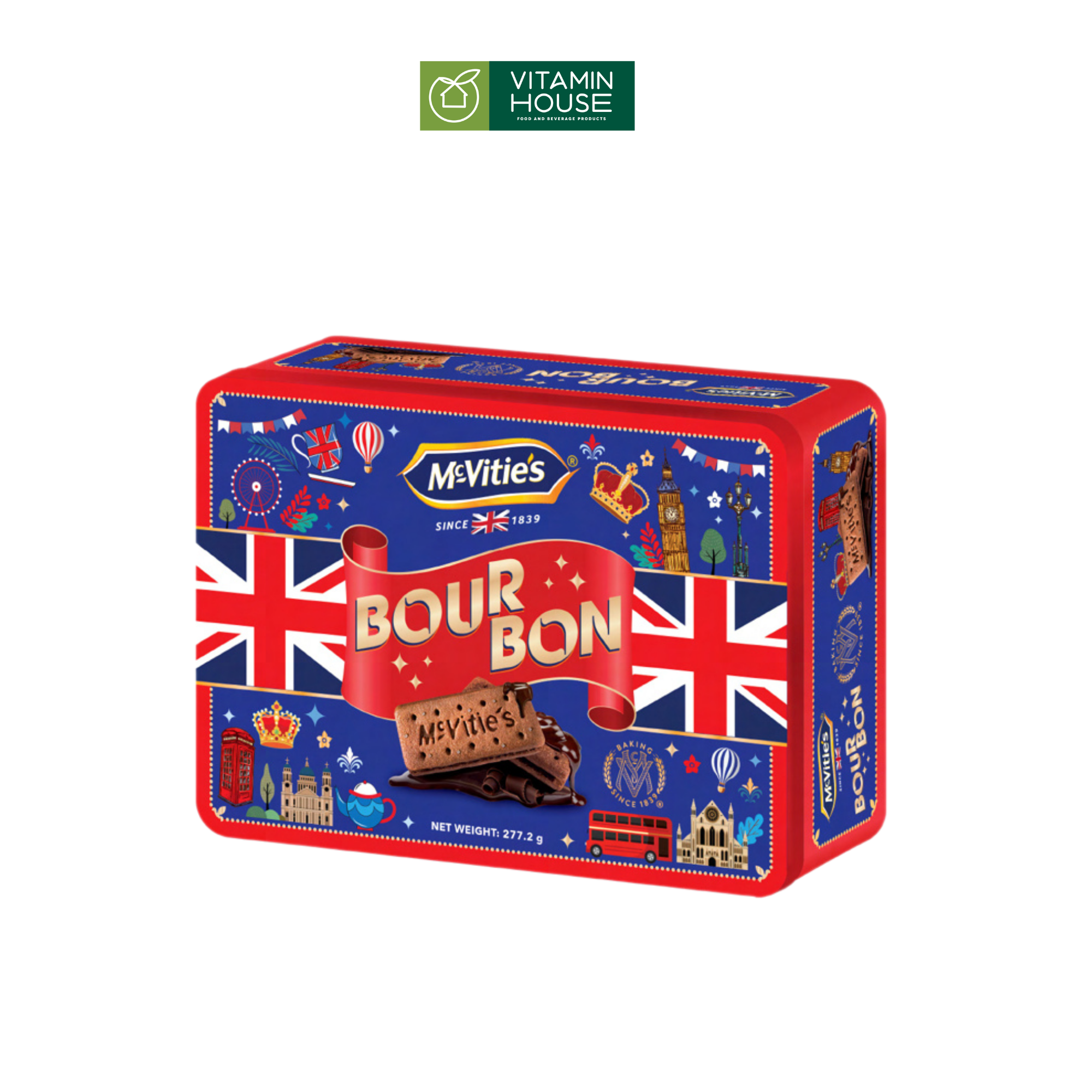 Bánh Quy McVities Bourbon Hộp Thiếc 277.2g
